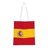 GaxfjRu Bolsa de lona con la bandera de España, bonita bolsa de algodón...