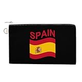 Monedero de lona con diseño de bandera de España con cremallera