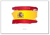Bandera de España. Imán clásico para nevera con diseño abstracto