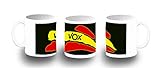 MERCHANDMANIA Taza FOTOLUMINISCENTE Bandera ESPAÑA Partido VOX Glow mug