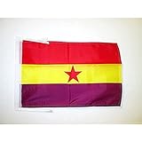 AZ FLAG Bandera ESPAÑA Republicana Estrella ROJA 45x30cm - BANDERINA DE LA...