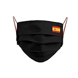 Cencibel Smart Casual Mascarilla Bandera España Pequeña Fondo Negro