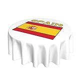 AOOEDM Mantel Redondo de la Bandera de España | 60 Pulgadas de diámetro |...