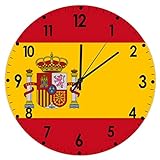 Higoss Reloj de pared con bandera de España, reloj redondo de 10 pulgadas,...