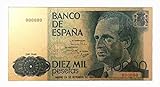 IMPACTO COLECCIONABLES Juan Carlos I. Billete de 10.000 Pesetas en Oro de 24k.