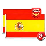 2 PCS Bandera España Grande de Tela 90 x 150cm Resistente al Mal Tiempo,...