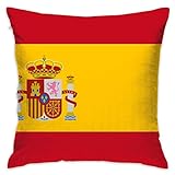 HZLM Funda de almohada decorativa de la bandera de España Fundas de cojín...