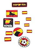 12 Parches tejidos bandera España. Aplicaciones termoadhesivas para decorar...