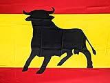 JOVAL -Bandera Grande de España con Toro Español de 150 x 90cm - Satén. Suave...