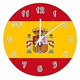 Yelolyio Relojes de pared de cuarzo de calidad de España, con bandera de...