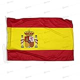 Bandera España 225x150 cm en tela náutico resistente al viento 115g/m²,...