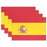 DEZIRO Bandera de España manteles individuales con aislamiento térmico para...