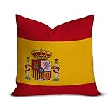 Funda de almohada lumbar con bandera de España, 14 x 14 pulgadas, fundas de...