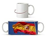 deyoli Taza con diseño de la bandera de España en el viento, 300 ml, de...