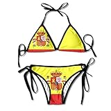 Traje De Baño,Bikini De Boxeo con Arnés Sexy De Bandera Española Bikini De...
