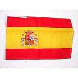 AZ FLAG Bandera de ESPAÑA 45x30cm - BANDERINA ESPAÑOLA 30 x 45 cm cordeles