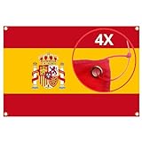 TailoTec® Bandera España Grande 150x90cm – Bandera España para Balcon con 4...