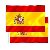 REGALUKOS 2 Unidades Bandera de España de 90 x 150 cm | Auténtica Bandera...