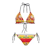 Howilath Conjunto de 2 piezas de bikini para mujer, traje de baño acolchado con...
