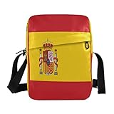 Bolso bandolera con emblema de la bandera de España, pequeño bolso de hombro...