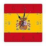Reloj de pared con bandera de España para pared, estilo rústico vintage, 12...