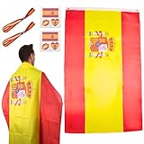 FlagFortis | Bandera España 150x90 cm Poliester Para Exterior | 2 Pulseras...