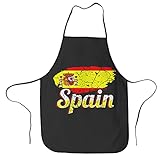 Delantal Chef Vintage Bandera España, Cocina Delantal Poliester...