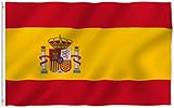 ANLEY Fly Breeze Bandera de España de 3x5 pies - Color vivo y resistente a la...