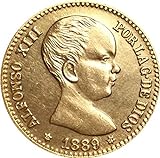 Chaenyu 1889 Monedas españolas Cobre Dorado Monedas Antiguas colección de...
