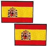 2 Banderas de ESPAÑA PARCHE BORDADO AUTOADHESIVO, parches termoadhesivos para...