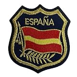Parche Termoadhesivo para Planchar escudo Bandera de España 6 x 6,5 cm | Muy...