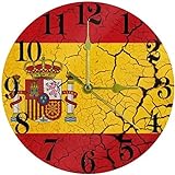 Bandera de España con Reloj de Pared con Emblema, Relojes de Pared Redondos de...