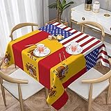 Mantel decorativo cuadrado con estampado de bandera de España americana,...