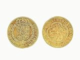 Moneda española 4 escudos de oro, fabricada por el artesano del rey, moneda...