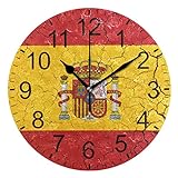 SENNSEE Reloj de pared abstracto con la bandera de España decorativo para sala...