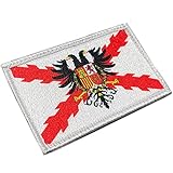Imperial Bandera Cruz de Borgoña con Águila - Parches Ropa - Parches Militares...