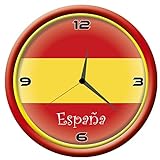 Tipolitografía Ghisleri Reloj Espana España de pared con bandera Diámetro de...