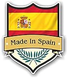 Fabricado en España diseño de escudo con español Bandera de País para moto...