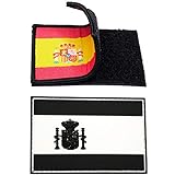 2 Parches bordados de banderas de España - Color y Negro - Escudos bordados - 2...