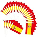 50 Piezas de Banderas de manivela de España para el día Nacional Festivo,...