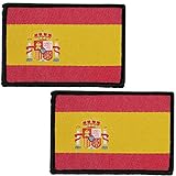 2 x Parches Bordados Bandera España con Colores Oficiales - Escudo bordado -...